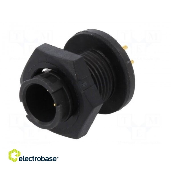 Connector: circular | EN2 | socket | male | THT | for panel mounting image 2