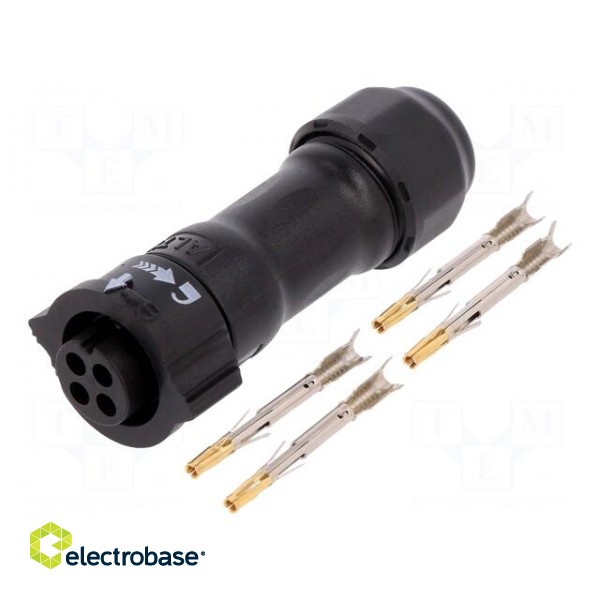 Connector: circular | plug | for cable | PIN: 4 | female | with contacts image 1