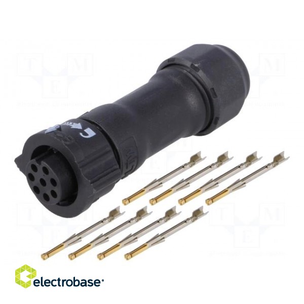 Connector: circular | plug | for cable | PIN: 8 | female | with contacts image 1