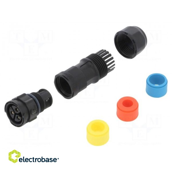 Connector: circular | female | plug | screw terminal | PIN: 3 | IP68 paveikslėlis 1