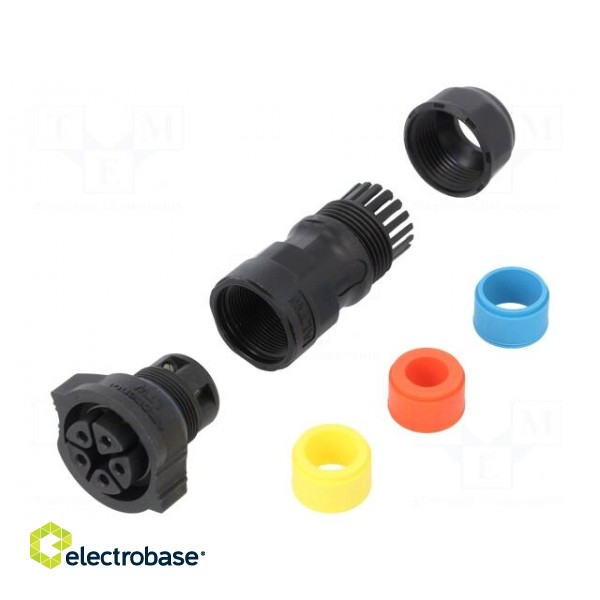 Connector: circular | plug | for cable | PIN: 5 | female | with contacts image 1