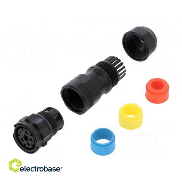 Connector: circular | plug | for cable | PIN: 5 | female | with contacts image 1