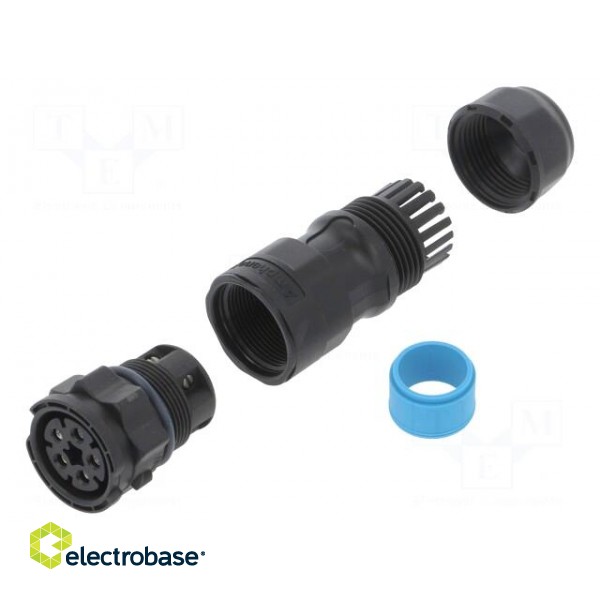 Connector: circular | plug | for cable | PIN: 5 | female | with contacts image 1