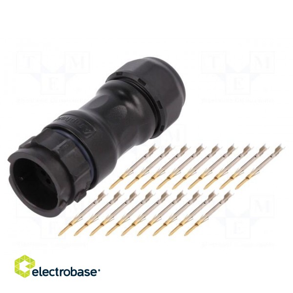 Connector: circular | plug | for cable | PIN: 18 | male | with contacts image 1
