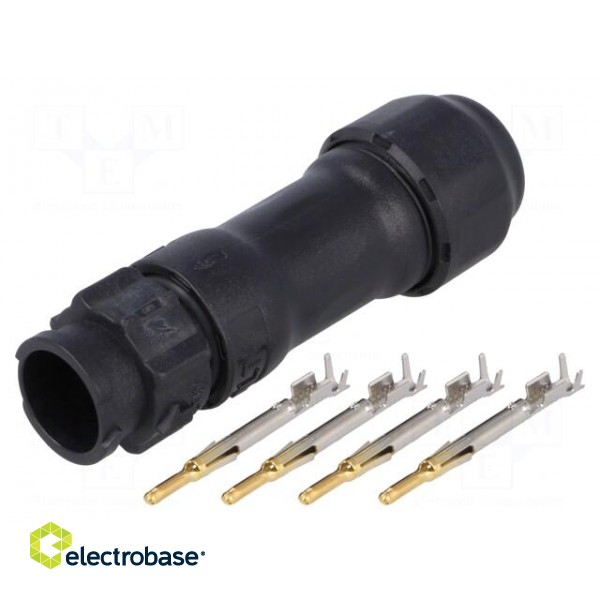 Connector: circular | male | plug | crimped | PIN: 4 | 18AWG÷16AWG | IP68 фото 1