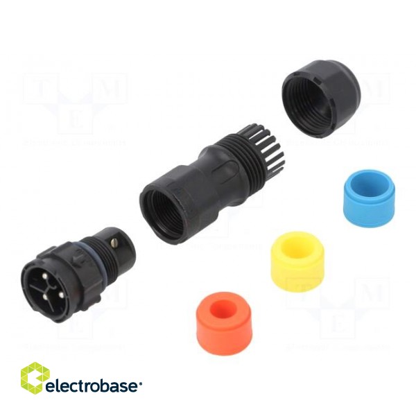 Connector: circular | male | plug | screw terminal | PIN: 3 | for cable фото 1