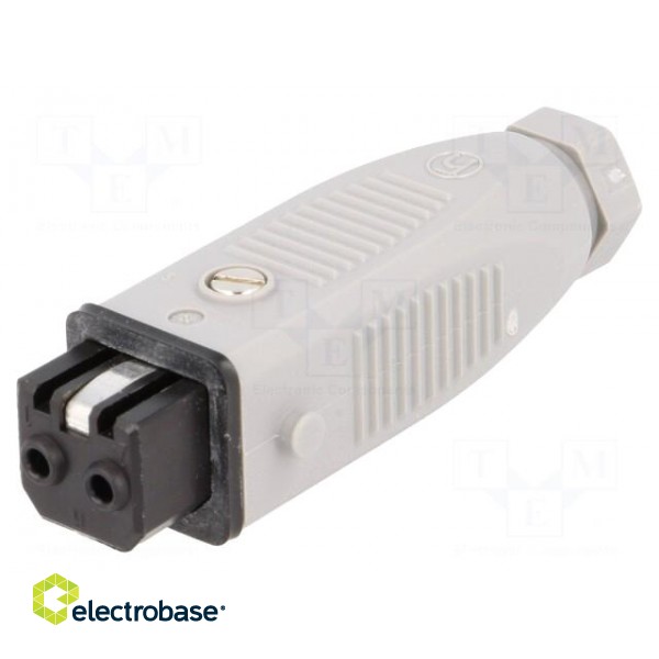 Connector: rectangular | ST | plug | female | PIN: 2 | tinned | IP54 | 16A image 1