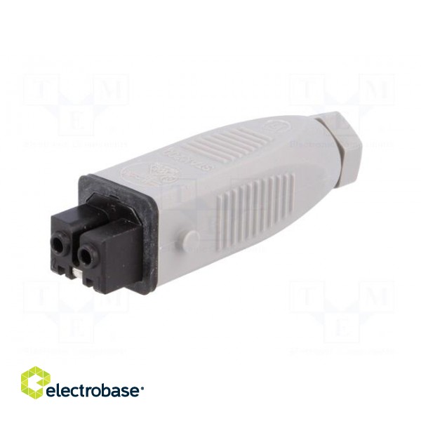 Connector: rectangular | ST | plug | female | PIN: 2 | tinned | IP54 | 16A image 2