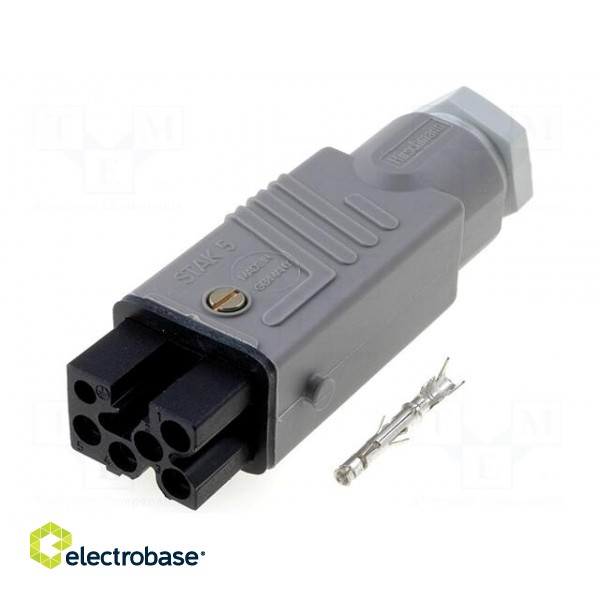 Connector: rectangular | ST | plug | female | PIN: 5 | silver plated