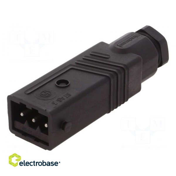 Connector: rectangular | ST | plug | male | PIN: 3 | tinned | IP54 | 16A фото 1