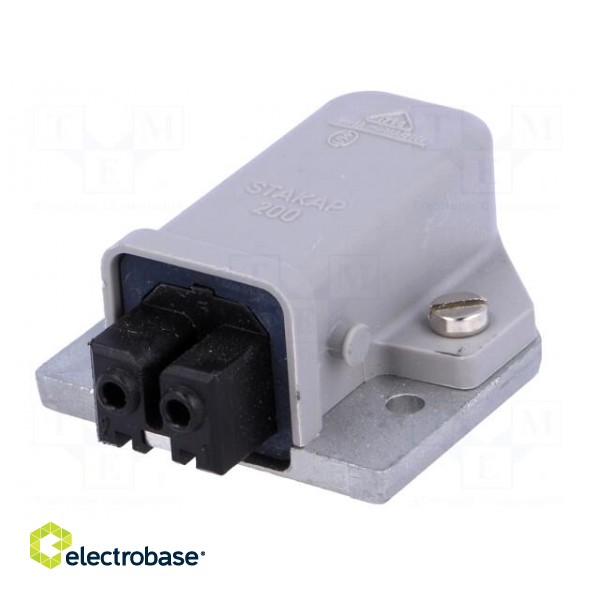 Connector: rectangular | ST | socket | female | PIN: 2 | coded | tinned фото 2
