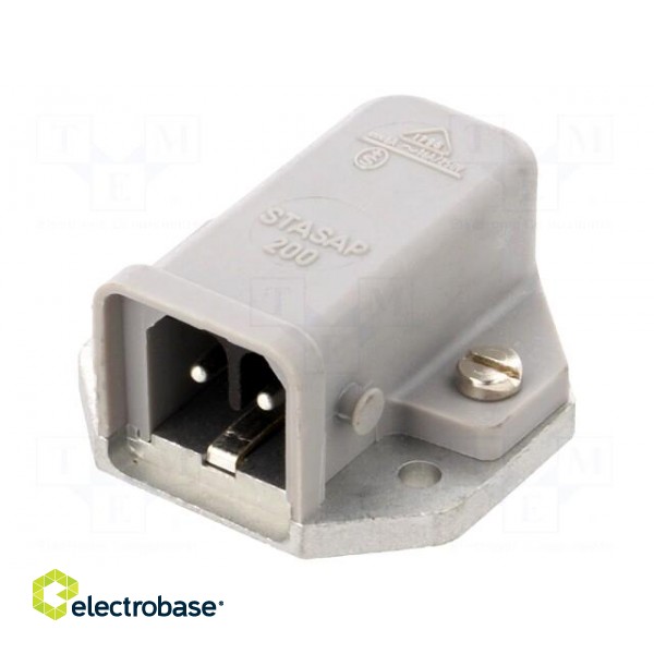 Connector: rectangular | ST | socket | male | PIN: 2 | coded | tinned | IP54 image 1