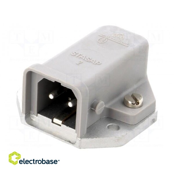 Connector: rectangular | ST | socket | male | PIN: 2 | tinned | IP54 | 16A фото 1
