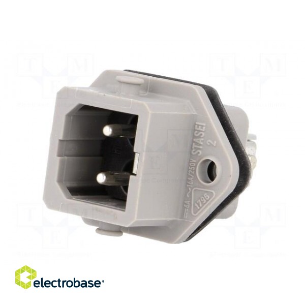 Connector: rectangular | ST | socket | male | PIN: 2 | tinned | IP54 | 16A фото 2
