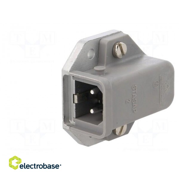 Connector: rectangular | ST | socket | male | PIN: 2 | tinned | IP54 | 16A фото 2