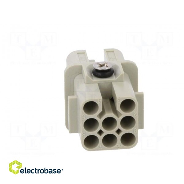 Connector: HDC | contact insert | female | DD | PIN: 8 | 7+PE | size D3A image 5
