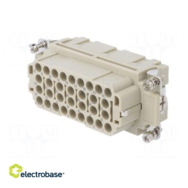 Connector: HDC | contact insert | female | DEE | PIN: 32 | 32+PE | crimped image 2