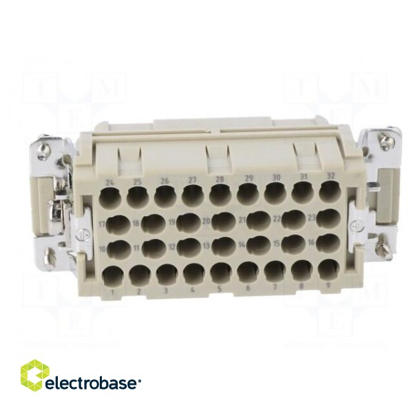 Connector: HDC | contact insert | female | DEE | PIN: 32 | 32+PE | crimped image 5
