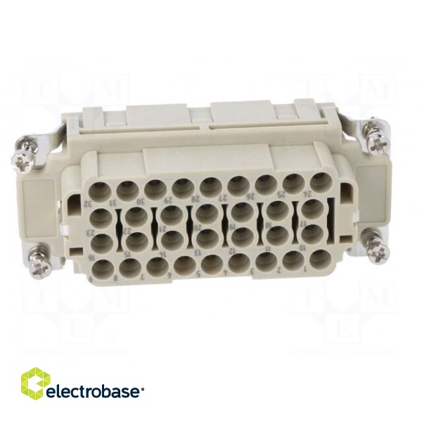 Connector: HDC | contact insert | female | DEE | PIN: 32 | 32+PE | crimped image 9