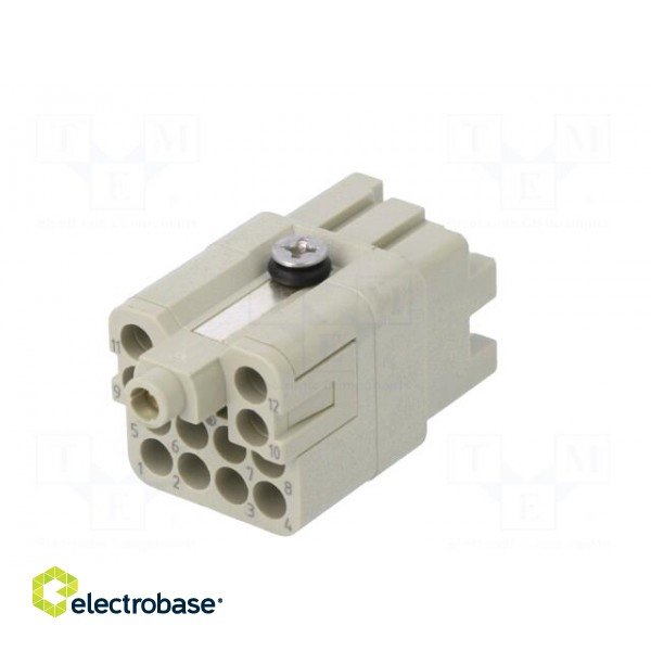 Connector: HDC | contact insert | female | DQ | PIN: 12 | 12+PE | size D3A paveikslėlis 6