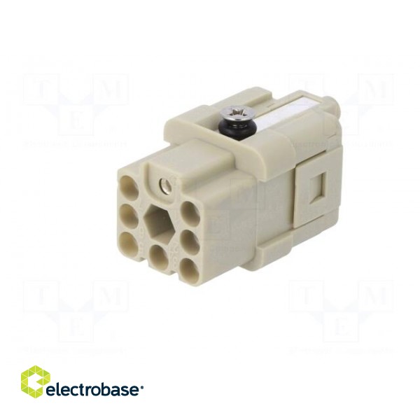 Connector: HDC | contact insert | female | DQ | PIN: 7 | 7+PE | size D3A image 2