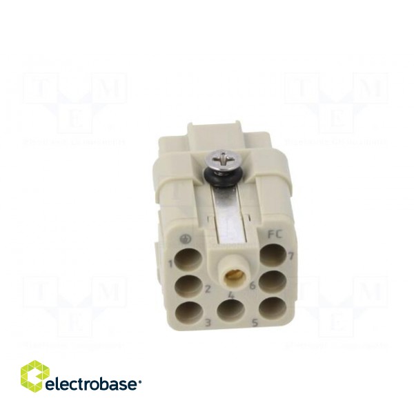 Connector: HDC | contact insert | female | DQ | PIN: 7 | 7+PE | size D3A image 5