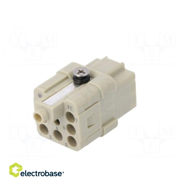 Connector: HDC | contact insert | female | DQ | PIN: 7 | 7+PE | size D3A image 6
