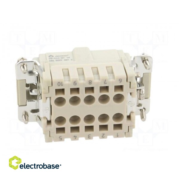 Connector: HDC | contact insert | male | DE | PIN: 10 | 10+PE | size D10B image 5