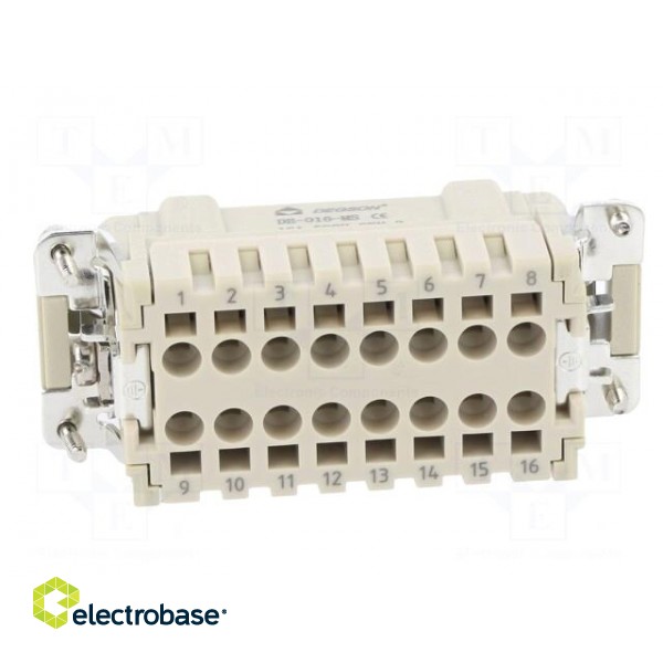 Connector: HDC | contact insert | male | DE | PIN: 16 | 16+PE | size D16B image 5