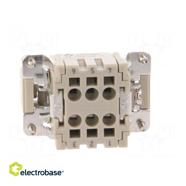 Connector: HDC | contact insert | male | DE | PIN: 6 | 6+PE | size D6B image 5