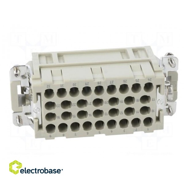 Connector: HDC | contact insert | male | DEE | PIN: 32 | 32+PE | size D16B paveikslėlis 5