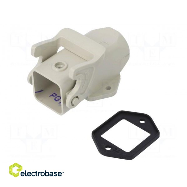 Enclosure: for HDC connectors | size D3A | with latch | straight image 1
