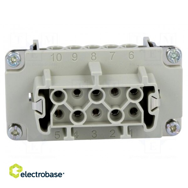 Connector: HDC | contact insert | female | C146 | PIN: 10 | 10+PE | 19A image 9