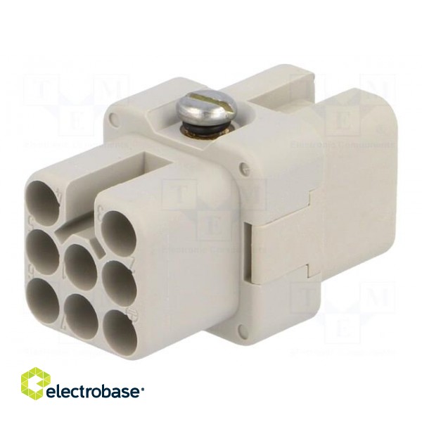 Connector: HDC | female | C146,heavy|mate D | PIN: 8 | size A3 | 16A | 42V image 1