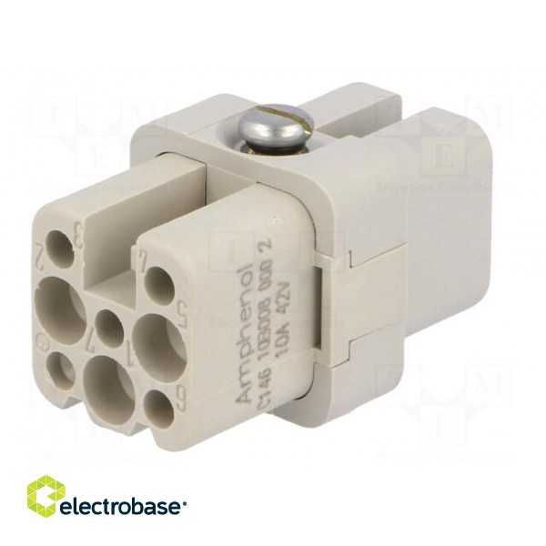 Connector: HDC | female | C146,heavy|mate D | PIN: 8 | size A3 | 16A | 42V image 6