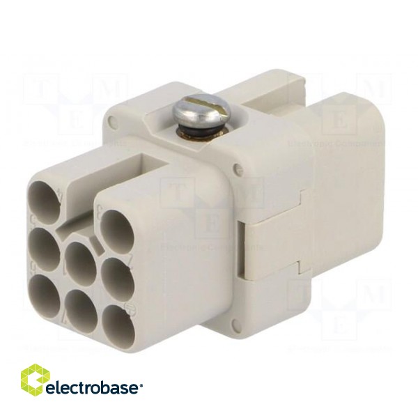Connector: HDC | female | C146,heavy|mate D | PIN: 8 | size A3 | 16A | 42V image 2