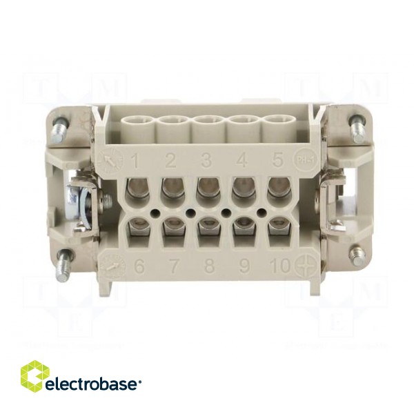 Connector: HDC | contact insert | male | C146 | PIN: 10 | 10+PE | size E10 paveikslėlis 5