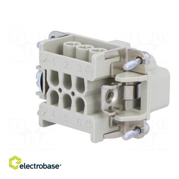 Connector: HDC | contact insert | male | C146 | PIN: 6 | 6+PE | size E6 paveikslėlis 6