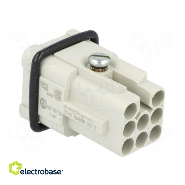 Connector: HDC | male | C146,heavy|mate D | PIN: 8 | size A3 | 16A | 42V image 4