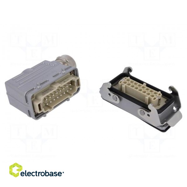 Connector: HDC | male + female | C146 | PIN: 16 | 16+PE | size E16 | M32 paveikslėlis 1