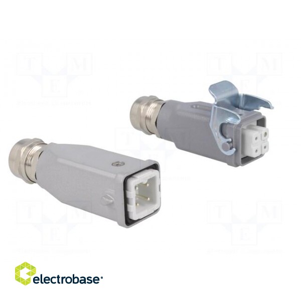 Connector: HDC | male + female | C146 | PIN: 4 | 3+PE | size A3 | straight image 8