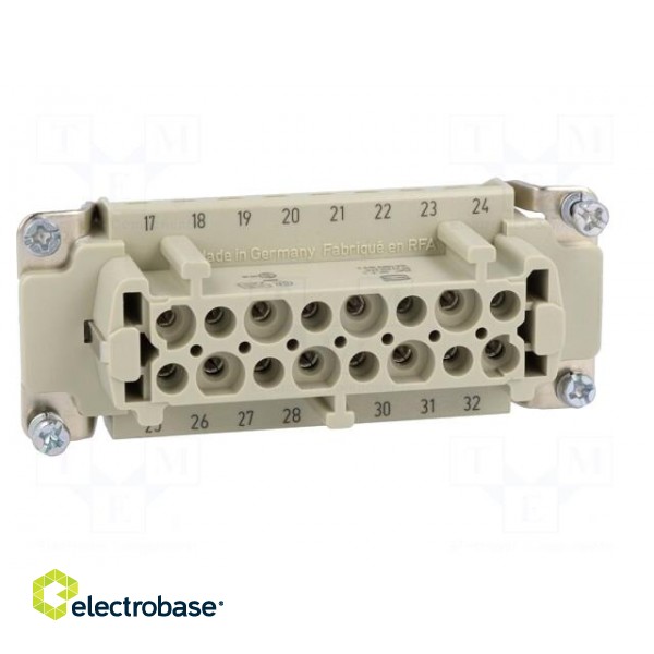 Connector: HDC | contact insert | female | Han E® | PIN: 16 | 16+PE | 16A image 9