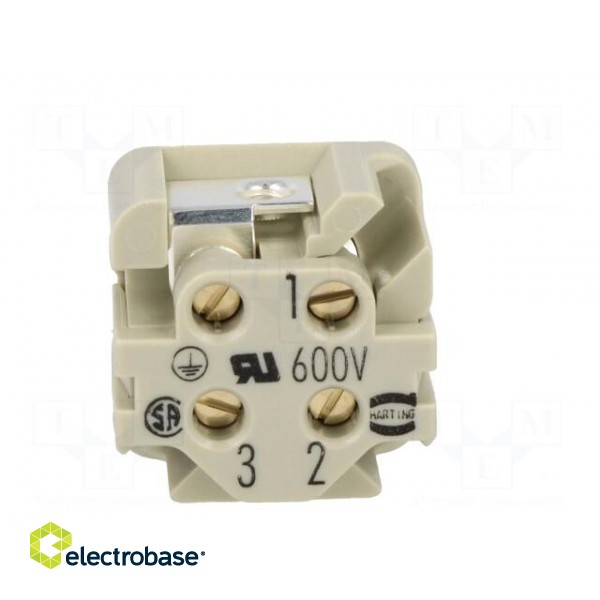 Connector: HDC | contact insert | female | Han® A | PIN: 4 | 3+PE | 10A image 5