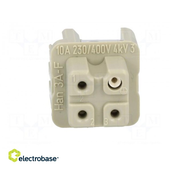 Connector: HAN | female | Han A | PIN: 4 | 3+PE | size 3A | screw terminal фото 9