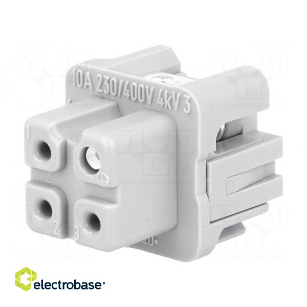 Connector: HAN | female | Han A | PIN: 4 | 3+PE | size 3A | screw terminal paveikslėlis 1