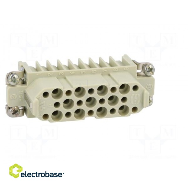 Connector: HDC | contact insert | female | Han® D | PIN: 25 | 25+PE | 10A image 9