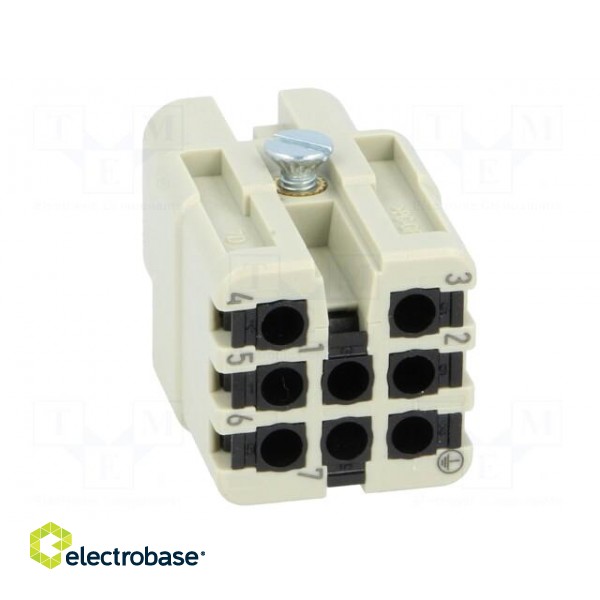 Connector: HDC | contact insert | female | Han® D | PIN: 8 | 7+PE | 10A image 5