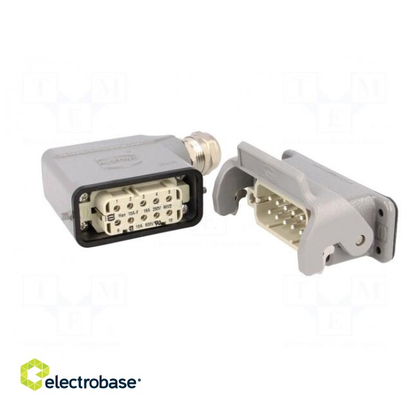 Connector: HDC | male + female | plug + socket,complete set | 10+PE image 2