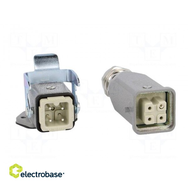 Connector: HDC | male + female | plug + socket,complete set | PIN: 4 image 9