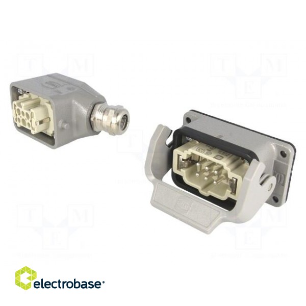 Connector: HDC | male + female | plug + socket,complete set | PIN: 6 image 1